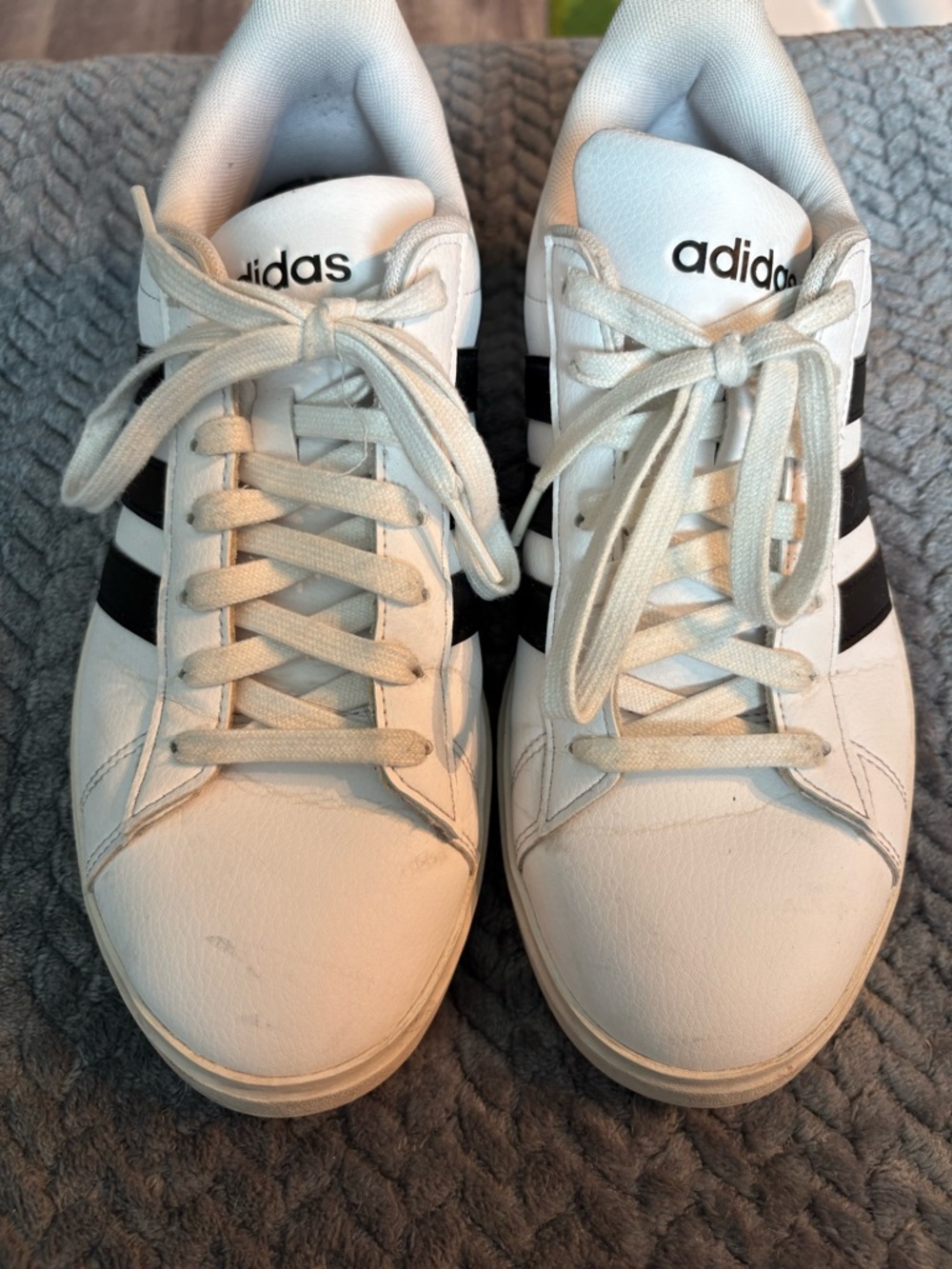 adidas White and Black Sneaker Interior Detail